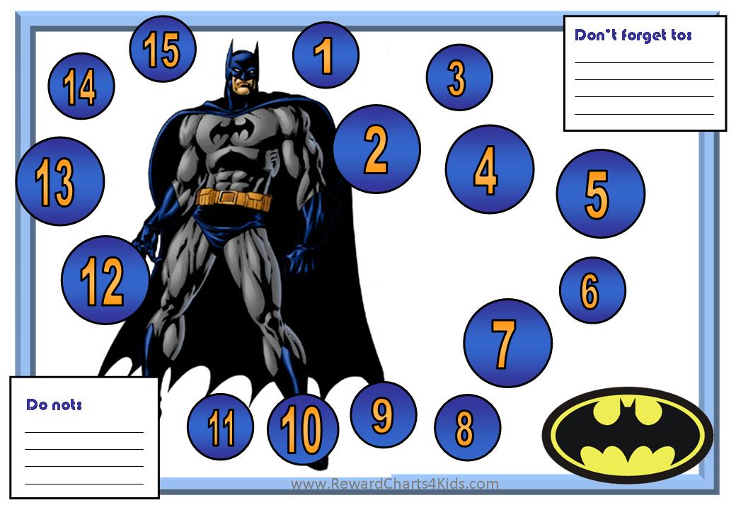 Batman Reward Chart Free Printable